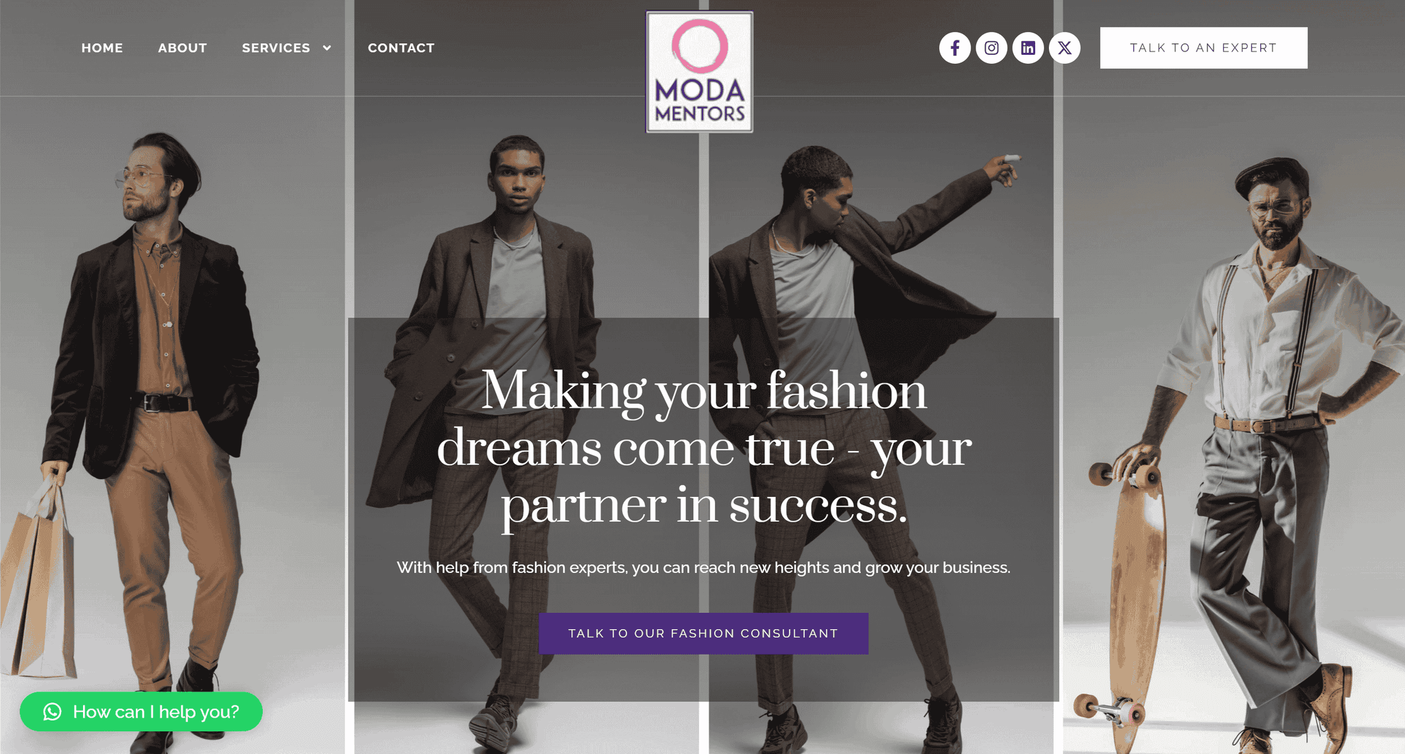Retail store website design example